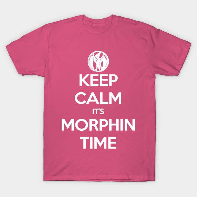 Keep Calm It's Morphin Time (Pink) T-Shirt by RussJerichoArt